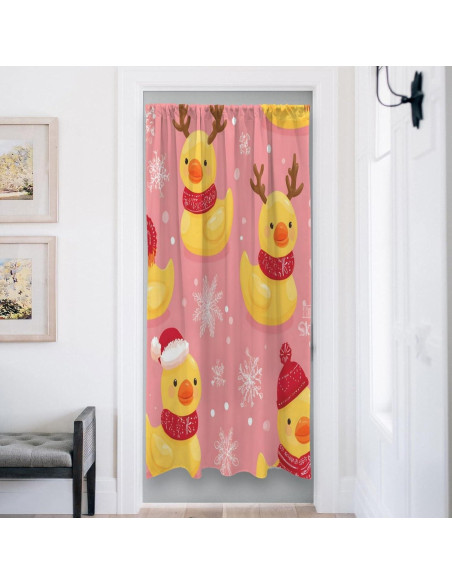 Cortina de Puerta Opaca OTVEE 130x183 cm Patrón Patito Navidad
