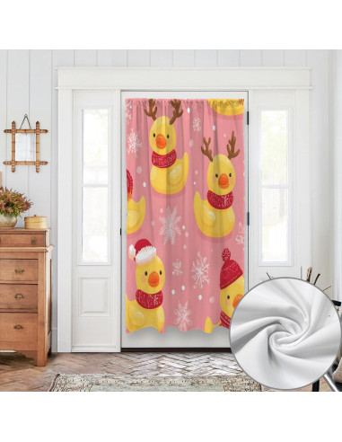 Cortina de Puerta Opaca OTVEE 130x183 cm Patrón Patito Navidad