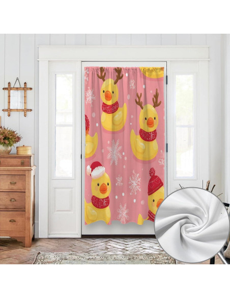 Cortina de Puerta Opaca OTVEE 130x183 cm Patrón Patito Navidad