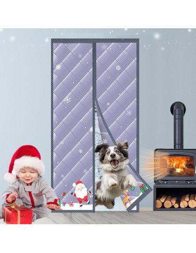 Cortina Térmica RuiYeek para Puerta 86 x 205 cm Navidad