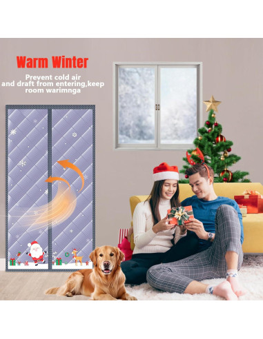 Cortina Térmica RuiYeek para Puerta 86 x 205 cm Navidad