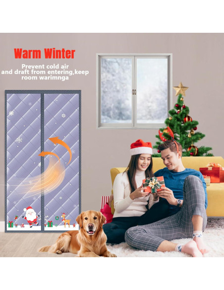 Cortina Térmica RuiYeek para Puerta 86 x 205 cm Navidad