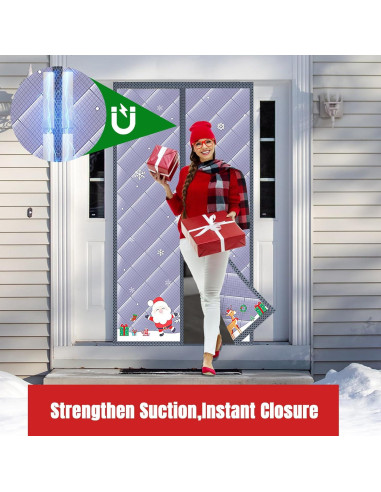 Cortina Térmica RuiYeek para Puerta 86 x 205 cm Navidad