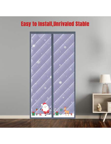 Cortina Térmica RuiYeek para Puerta 86 x 205 cm Navidad