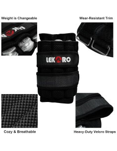 Pesas Ajustables para Tobillo y Muñeca LEKRO 4.99 kg 2