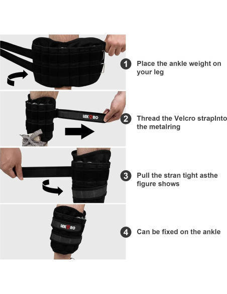 Pesas Ajustables para Tobillo y Muñeca LEKRO 4.99 kg
