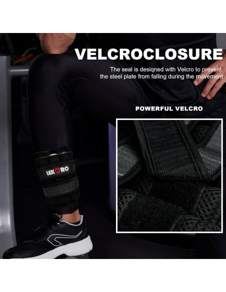 Pesas Ajustables para Tobillo y Muñeca LEKRO 4.99 kg