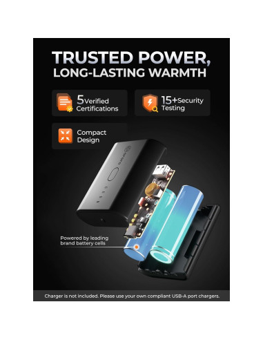 Cojín Calentado Portátil ORORO USB para Silla - Negro