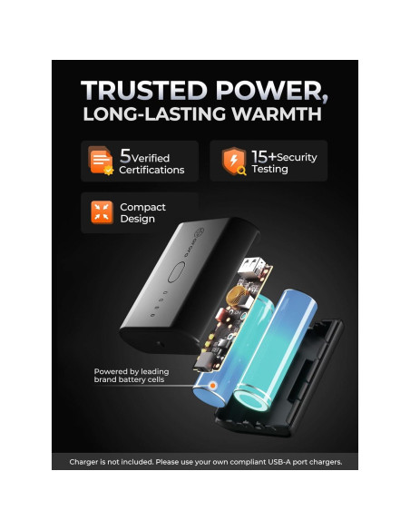 Cojín Calentado Portátil ORORO USB para Silla - Negro