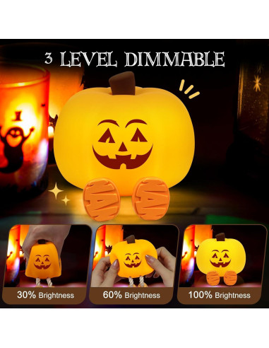Luz Nocturna Calabaza Aplastable Gefaxi 11x10 cm LED Recargable
