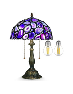 Lámpara de Mesa Tiffany Nizrsky 30x30 cm Ágata Morado