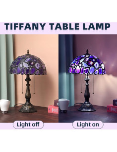 Lámpara de Mesa Tiffany Nizrsky 30x30 cm Ágata Morado 2