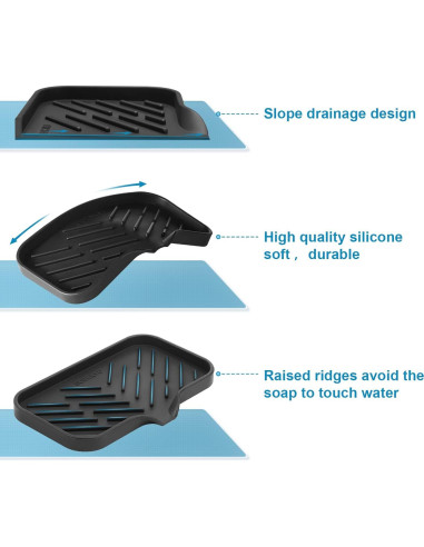 Bandeja de Jabón de Silicona SUBEKYU para Fregadero 24.1x12.7cm
