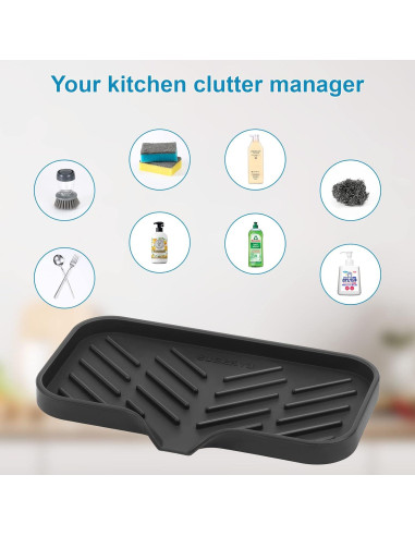 Bandeja de Jabón de Silicona SUBEKYU para Fregadero 24.1x12.7cm