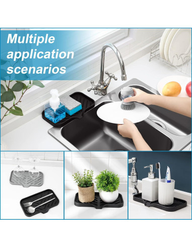 Bandeja de Jabón de Silicona SUBEKYU para Fregadero 24.1x12.7cm