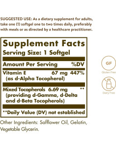 Vitamina E Solgar 100 Porciones 142g - Antioxidante 2