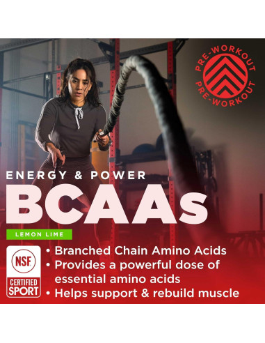 Polvo de BCAA Gnarly Nutrition Limón Lima 300g - Suplemento Vegano