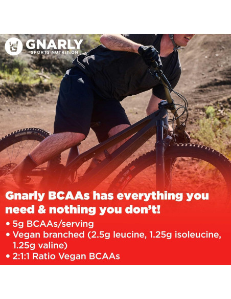 Polvo de BCAA Gnarly Nutrition Limón Lima 300g - Suplemento Vegano