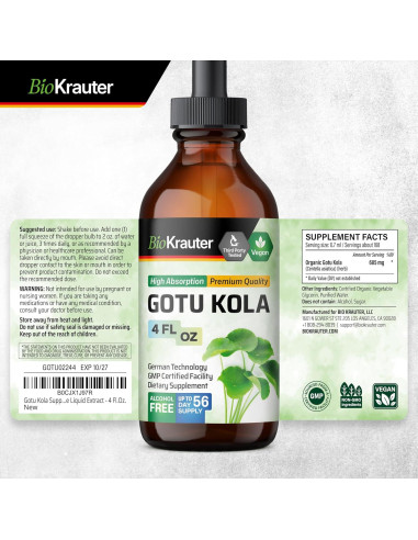Tintura de Gotu Kola y Bacopa BioKrauter 118 ml Vegana
