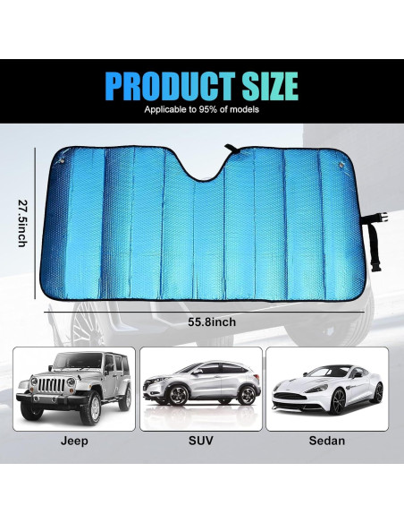 Reflector UV para Parabrisas de Coche gunhunt 145x70cm Azul