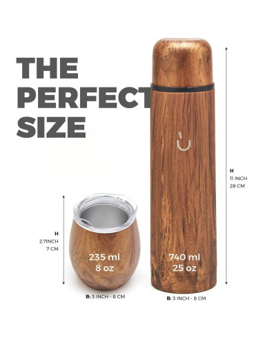 Conjunto de Yerba Mate BALIBETOV - Calabash, Termo y Bombilla