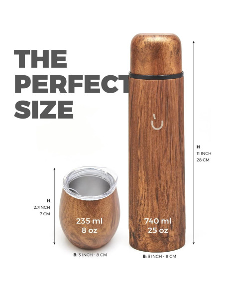 Conjunto de Yerba Mate BALIBETOV - Calabash, Termo y Bombilla