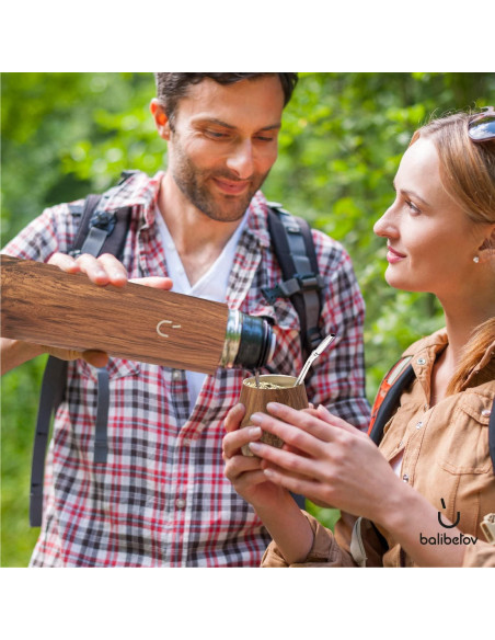 Conjunto de Yerba Mate BALIBETOV - Calabash, Termo y Bombilla
