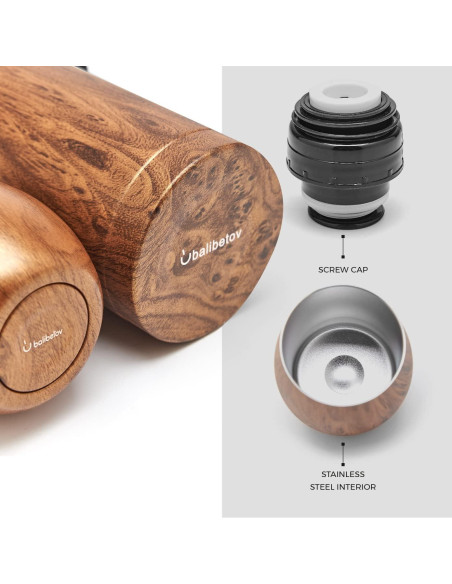 Conjunto de Yerba Mate BALIBETOV - Calabash, Termo y Bombilla