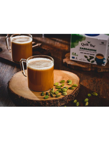 QuikTea Chai Latte Sin Azúcar Cardamomo 160g - Sabor Intenso
