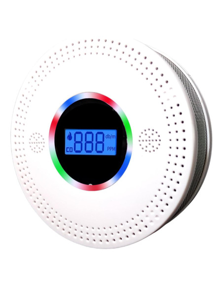 Detector de Humo y Monóxido OXVIT CDR-813COM 2-en-1 LCD