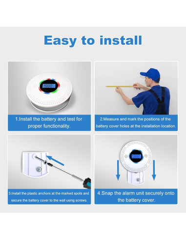 Detector de Humo y Monóxido OXVIT CDR-813COM 2-en-1 LCD