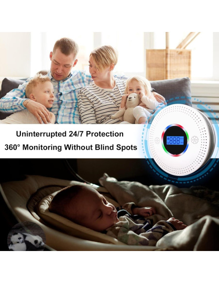 Detector de Humo y Monóxido OXVIT CDR-813COM 2-en-1 LCD