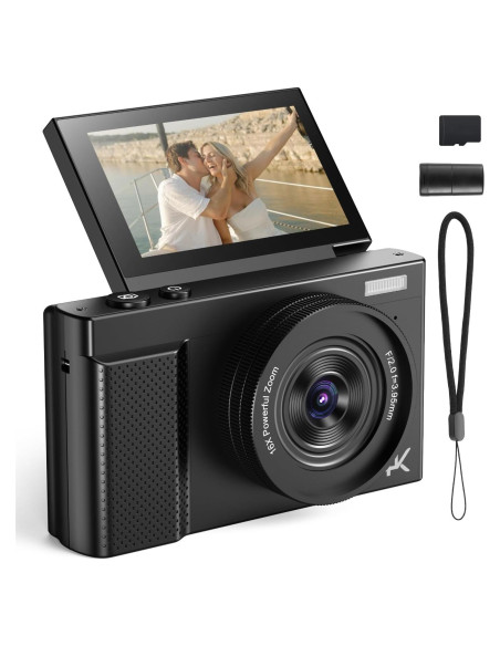 Cámara Digital 4K XHJBaby 64MP Retro con Pantalla Plegable