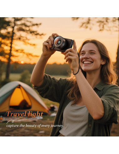 Cámara Digital 4K XHJBaby 64MP Retro con Pantalla Plegable