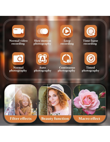 Cámara Digital 4K XHJBaby 64MP Retro con Pantalla Plegable