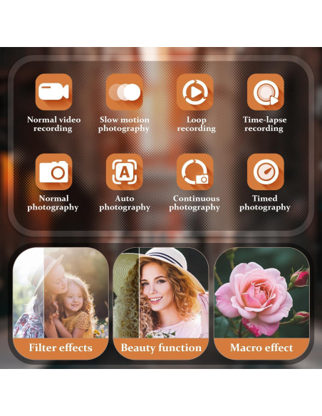 Cámara Digital 4K XHJBaby 64MP Retro con Pantalla Plegable