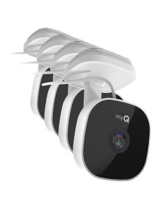 Cámara de Seguridad Inteligente Chamberlain myQ - HD 1080p, Visión Nocturna, Audio Bidireccional, Paquete de 4
