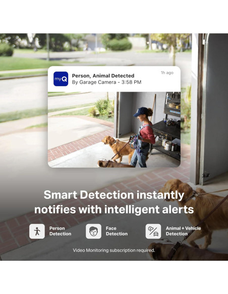 Cámara de Seguridad Inteligente Chamberlain myQ - HD 1080p, Visión Nocturna, Audio Bidireccional, Paquete de 4