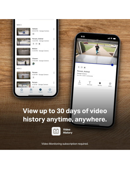 Cámara de Seguridad Inteligente Chamberlain myQ - HD 1080p, Visión Nocturna, Audio Bidireccional, Paquete de 4