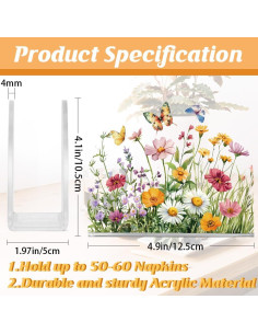 Soporte para Servilletas Acrílico SUPERDANT Clusters de Flores 2