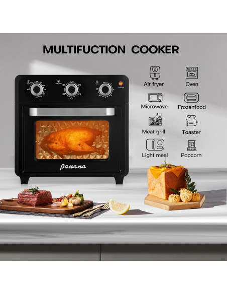 Horno Tostador Airfryer Panana 1400W 21QT 6 en 1 Acero Inoxidable