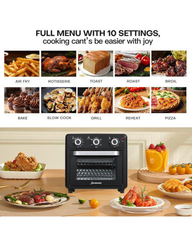 Horno Tostador Airfryer Panana 1400W 21QT 6 en 1 Acero Inoxidable