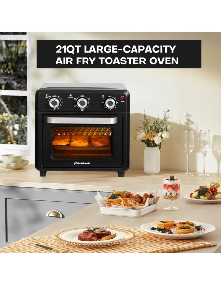 Horno Tostador Airfryer Panana 1400W 21QT 6 en 1 Acero Inoxidable