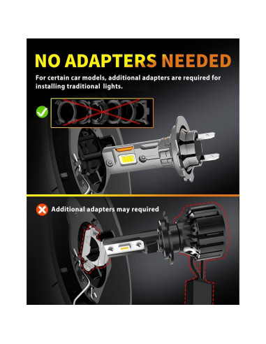 Bombillas LED H7 Termitor 30,000LM 6500K Blanco Frío - 2 Pzas