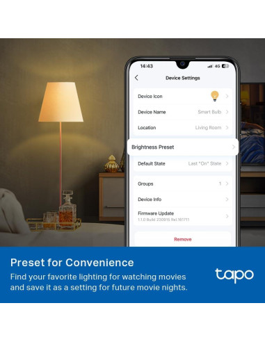 Bombillas Inteligentes Tapo TP-Link L510E, 800 Lúmenes, 2700K, 4 Pzas