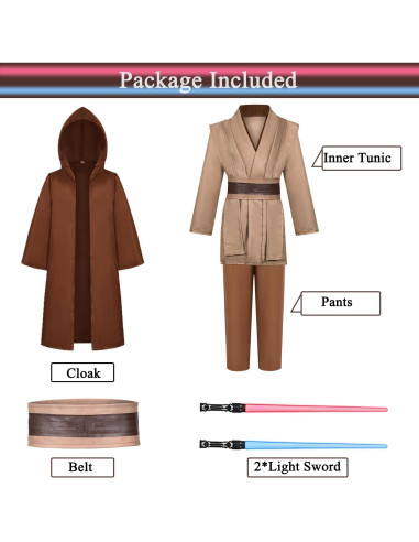 Disfraz de Jedi para Hombre con Sables de Luz y Túnica