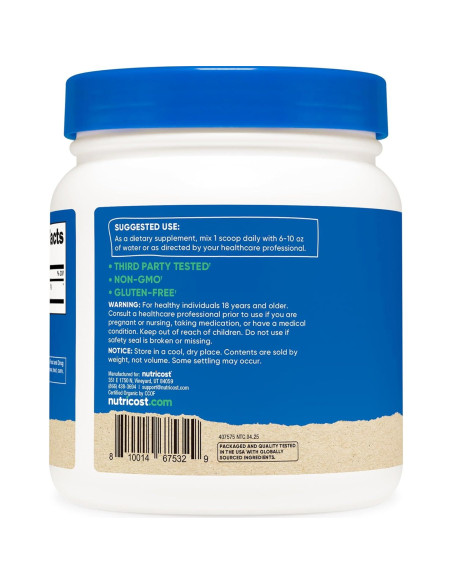 Polvo de Espirulina Orgánica Nutricost 454 Gr - Superalimento