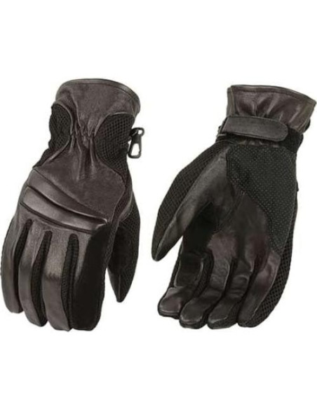Guantes de Moto Milwaukee SH296 de Cuero y Malla Negros 2XL