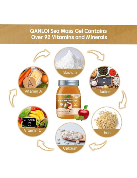 Gel Crudo de Musgo Marino Irlandés QANLOI 525 g Manzana Canela