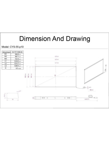 Marco Táctil Infrarrojo Chengying CYS-55-p10 55" 10 Puntos